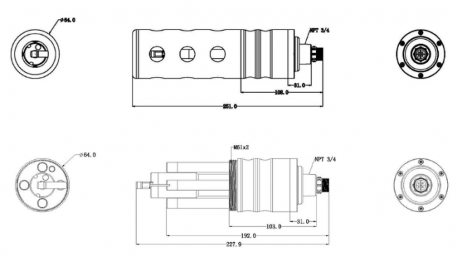 KWS200 Ammonia Nitrogen Sensor dimensional diagram showing Φ26*177.5 mm specifications