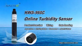 نمای کلی سنسور کدورت آنلاین KWS-960C، سیم کشی و خواندن داده ها