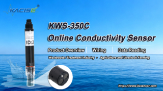 سنسور رسانایی آنلاین KWS-350C نمای کلی، سیم کشی و خواندن داده ها