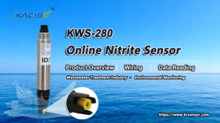 نمای کلی سنسور نیتریت آنلاین KWS-280، سیم کشی و خواندن داده ها