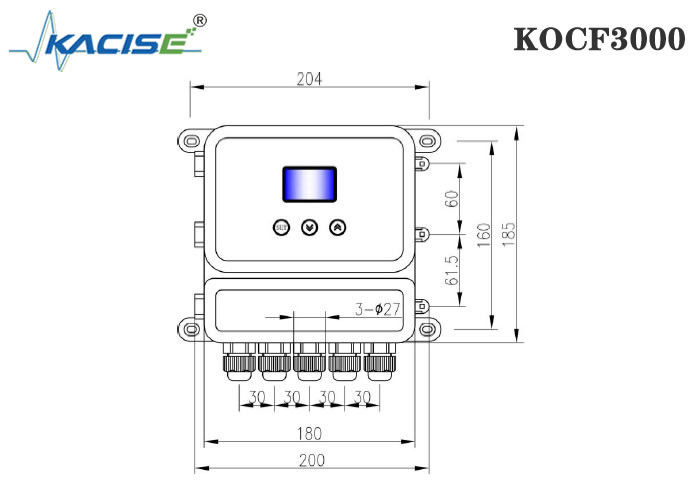 KOCF3000 اندازه گیری جریان کانال باز فوق صوتی با دقت 0.5٪ اندازه گیری و ارتباطات پروتکل MODBUS برای اندازه گیری بدون تماس