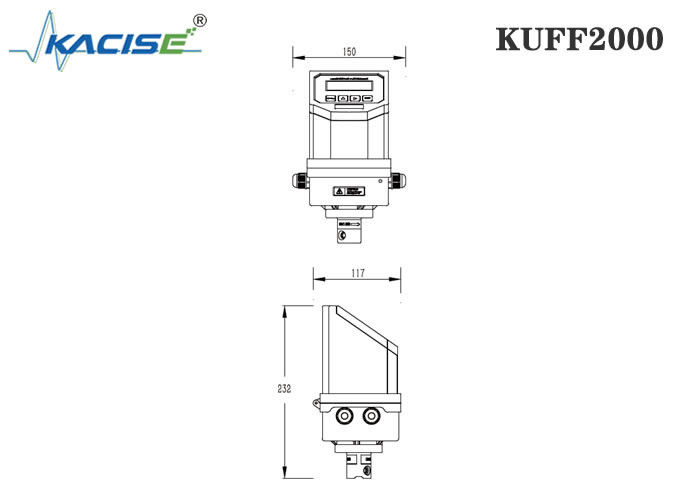 KUFF2000 اندازه گیری جریان فوق صوتی ثابت با دقت ± 1٪ برای اندازه لوله DN50-DN6000 و اندازه گیری دو طرفه