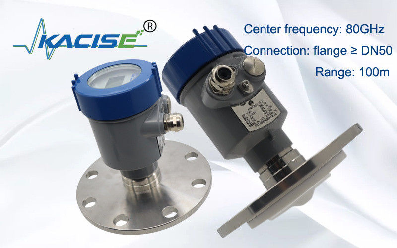 سنسور سطح رادار KACISE OEM 80GHz با خروجی 4-20mA و حفاظت IP67 برای اندازه گیری سطح بالا