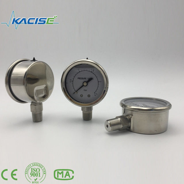 60mm آلومینیوم روغن پر شده LPG نیتروژن فشار سنج برای واسکوسیت بالا و رسانه های خوردگی
