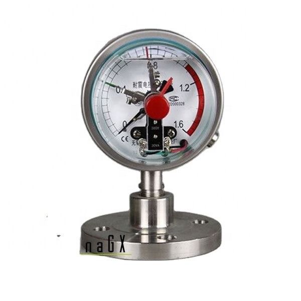 آلومینیوم سیلیکون روغن پر شده اکسیژن نیتروژن فشار سنج 60mm CE گواهی برای رسانه های خوردگی