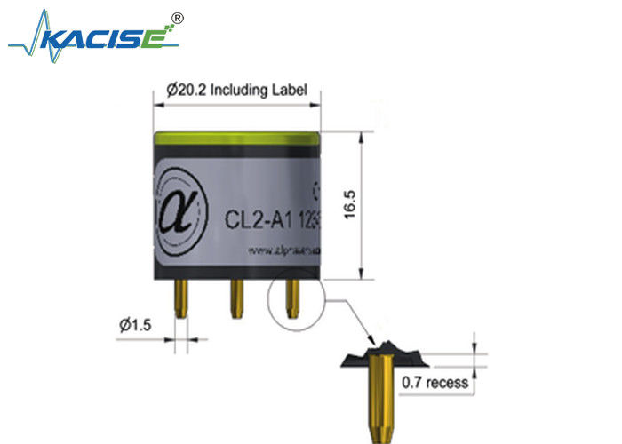 CL2-A1 Chlorine Sensor - 3-Electrode with 20 Range, ± 1.5 Linearity and 50 Overgas Limit - سنسور کلور CL2-A1 - 3-الکترود با محدوده 20، خطی ± 1.5 و 50 حد بیش از حد گاز