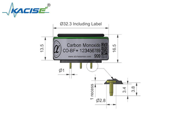 سنسور مونوکسید کربن CO-BF/CO-BF با زمان پاسخ 25 رزولوشن 0.5 و محدوده 5000 برای کاربردهای صنعتی