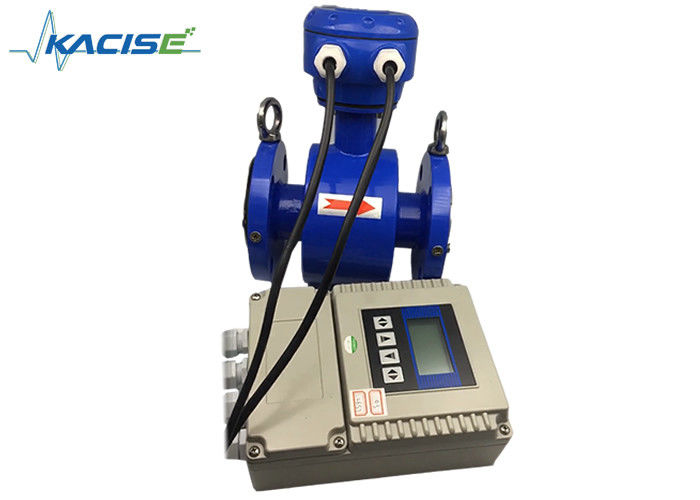 Battery Power Smart Electromagnetic Flow Meter High Accuracy Blue Color