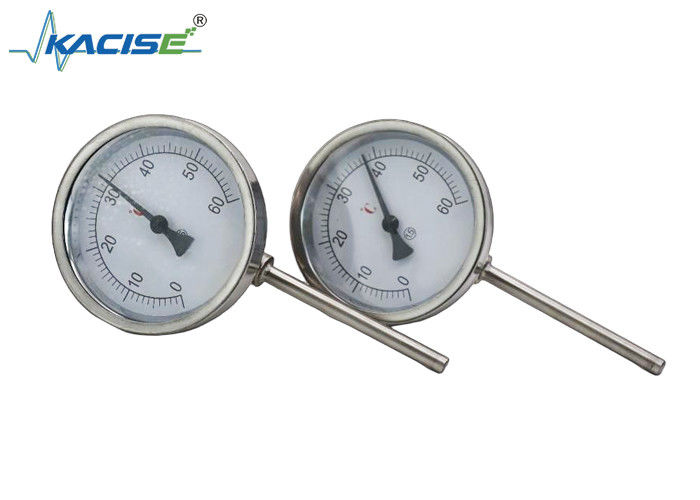 ترمومتر صنعتی دو فلزی WSS-411W با فولاد ضد زنگ 304/316، طول ساقه قابل تنظیم و بدون نیاز به منبع برق