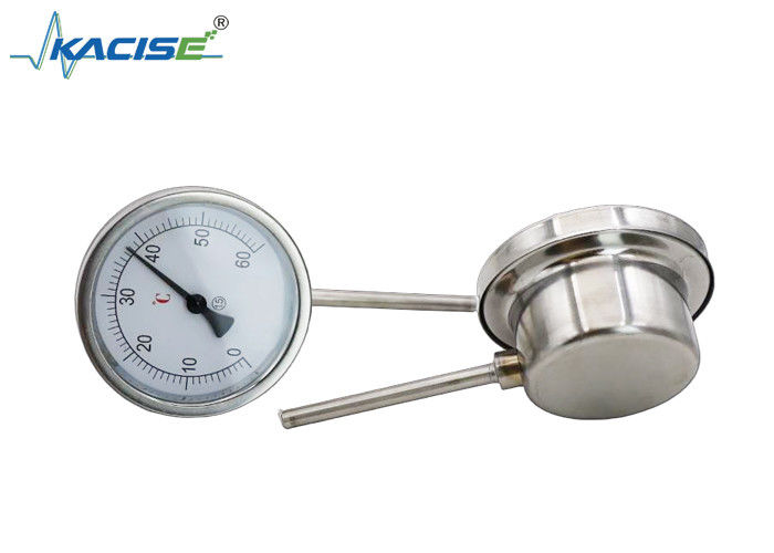 ترمومتر صنعتی دو فلزی WSS-411W با فولاد ضد زنگ 304/316، طول ساقه قابل تنظیم و بدون نیاز به منبع برق