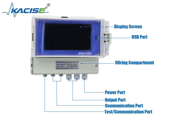 KMPW520 Multi-Parameter Water Quality Analyzer with 7 Inch Touch Screen Display 6-Channel Relay Control and 2-Channel 4-20mA Output
